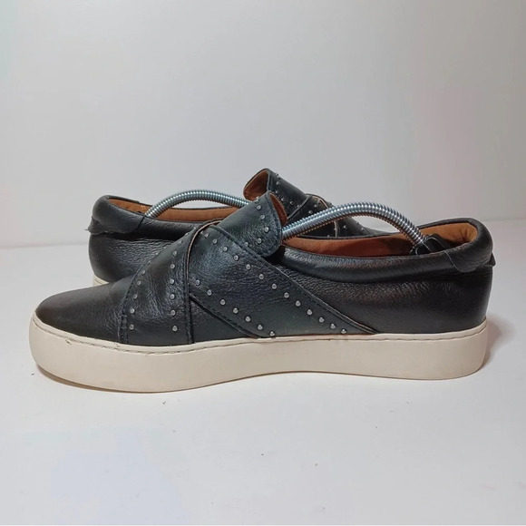 Frye NINA Leather Slip-on Studded Sneaker Black Women's Size 9M - Picture 3 of 10